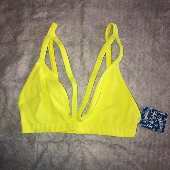 FREE PEOPLE Keira Seamless Bralette Yellow Sz XS - Picture 3 of 4
